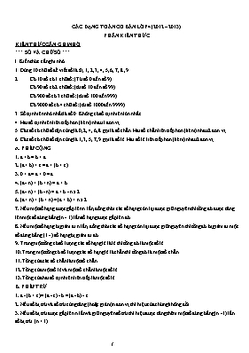 Các bài tập ôn luyện Toán lớp 4 - Năm học 2012-2013